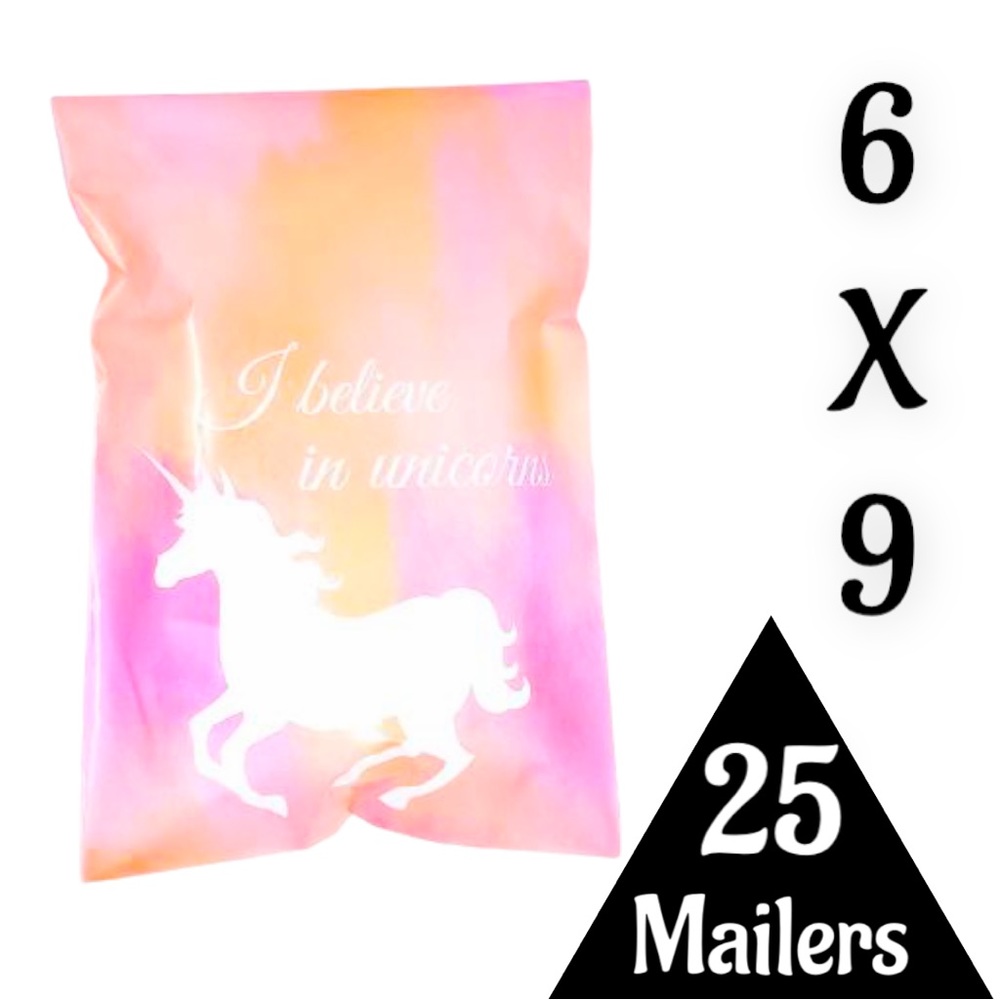 25 6 X 9 Poly Mailers Pink Unicorn, Envelopes, PRICE IS FIRM - Picture 2 of 4